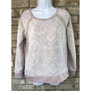 maurices floral lacy long sleeve shirt medium